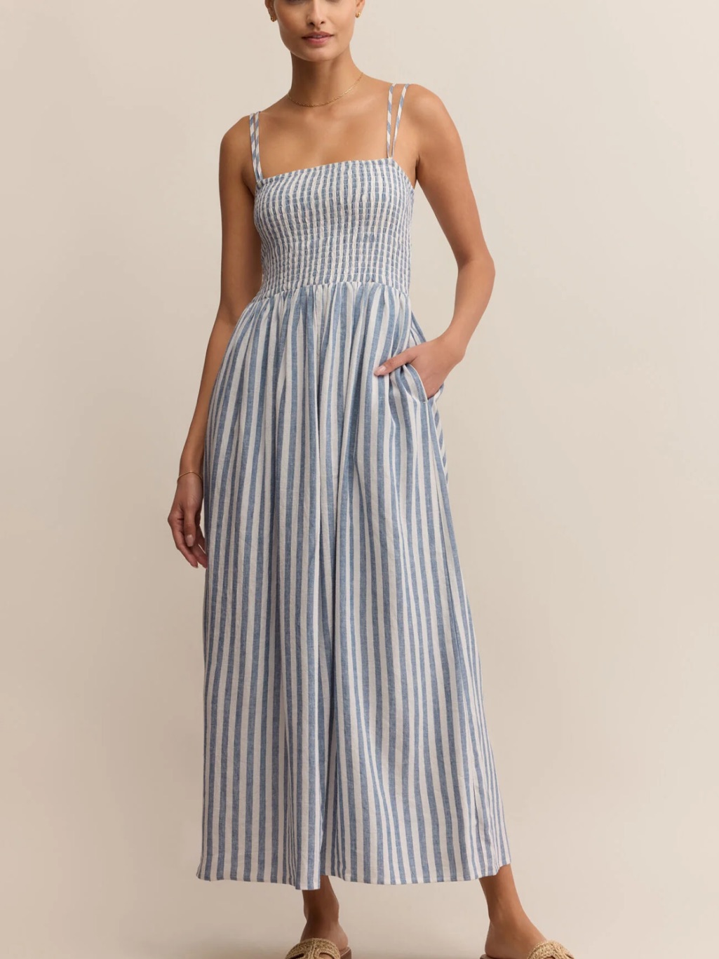 Z Supply Blue-White Striped Dress
